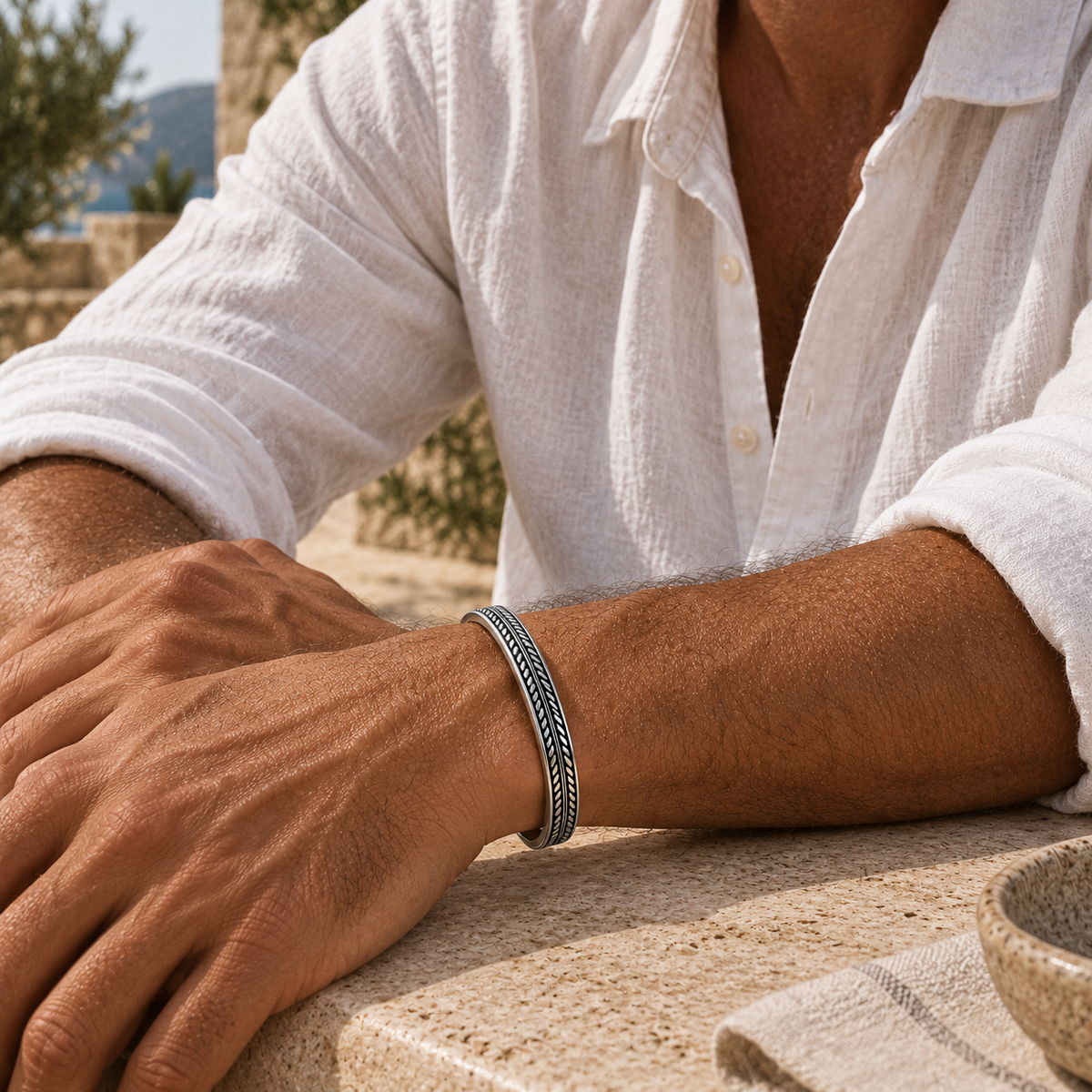 Costa Stainless Steel Bracelet | Men's Minimalist Silver Bracelet | solbaha