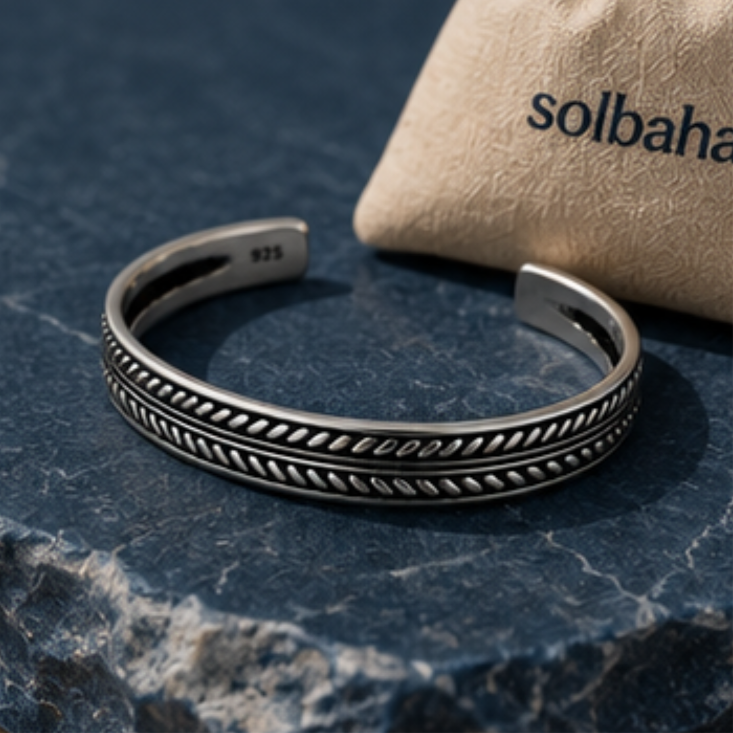 Costa Silver Bracelet | Men's Minimalist Silver Bracelet | Solbaha
