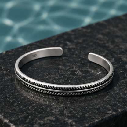 Calida Silver Bracelet | Men's Minimalist Silver Bracelet | Solbaha