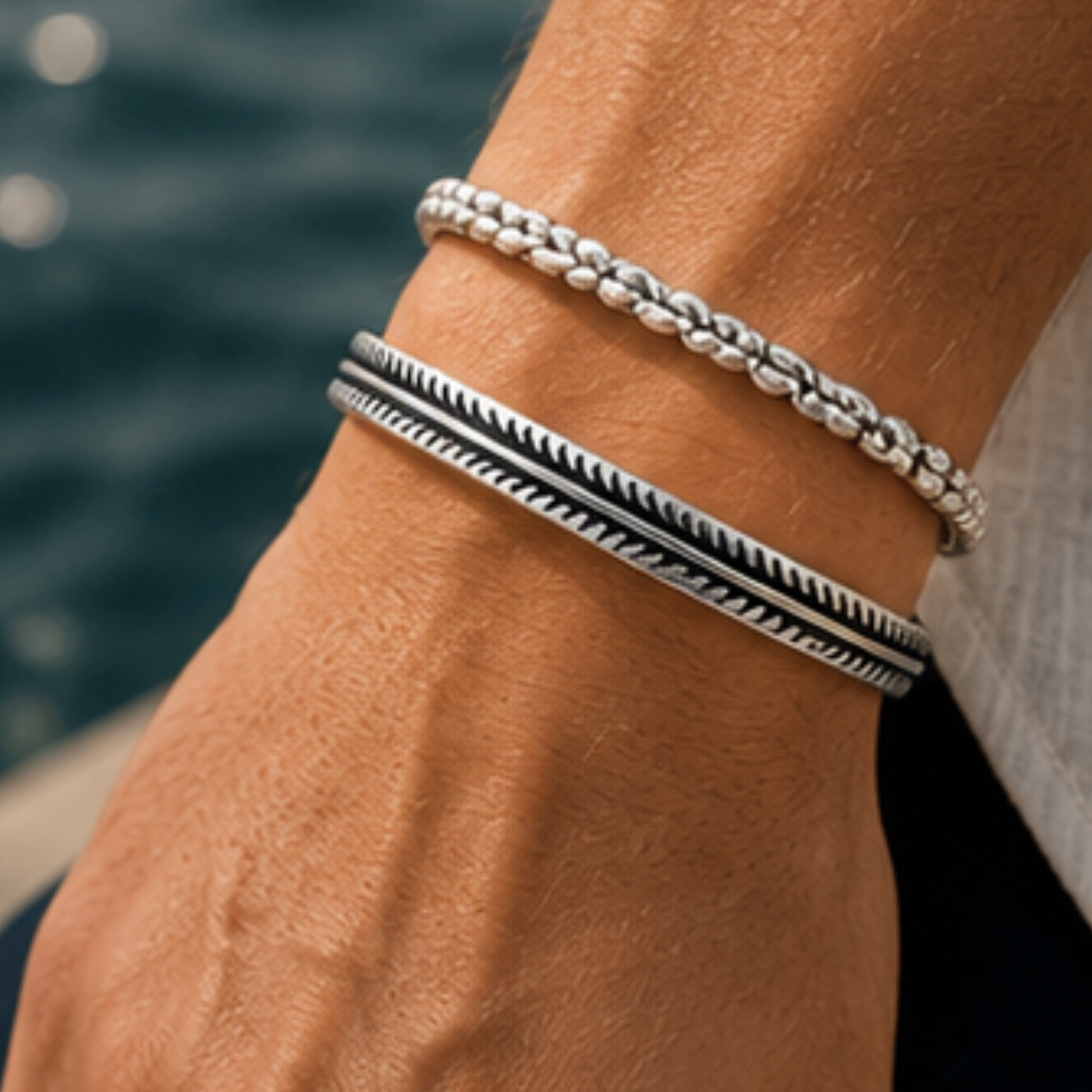 Calida Silver Bracelet | Men's Minimalist Silver Bracelet | Solbaha