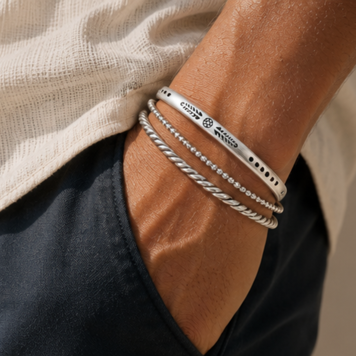 Marisol Silver Bracelet | Men's Minimalist Silver Bracelet | Solbaha