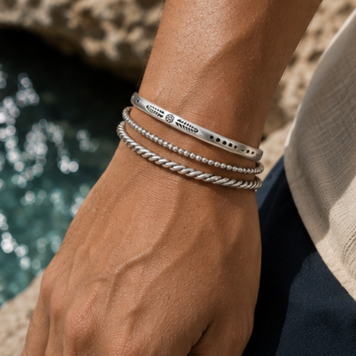 Marisol Silver Bracelet | Men's Minimalist Silver Bracelet | Solbaha