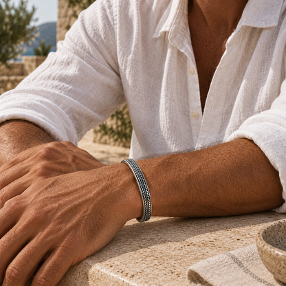 Costa Stainless Steel Bracelet | Men's Minimalist Silver Bracelet | solbaha